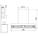 Robam 老板 CXW-260-8357S 90厘米 1500m³/h T型系列 掛牆式抽油煙機